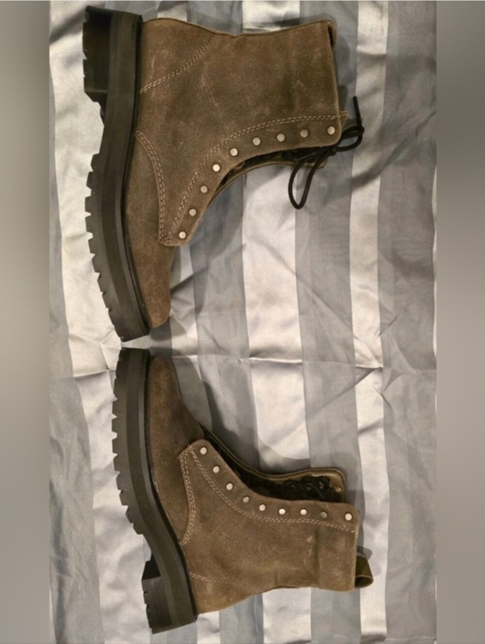 Dolce Vita Olive Suede Lace-Up Boots